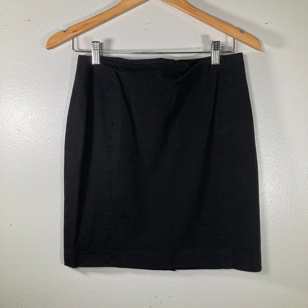 Banana Republic Black Stretch Cotton Blend Pencil Skirt Petite 6P Mini Skirt